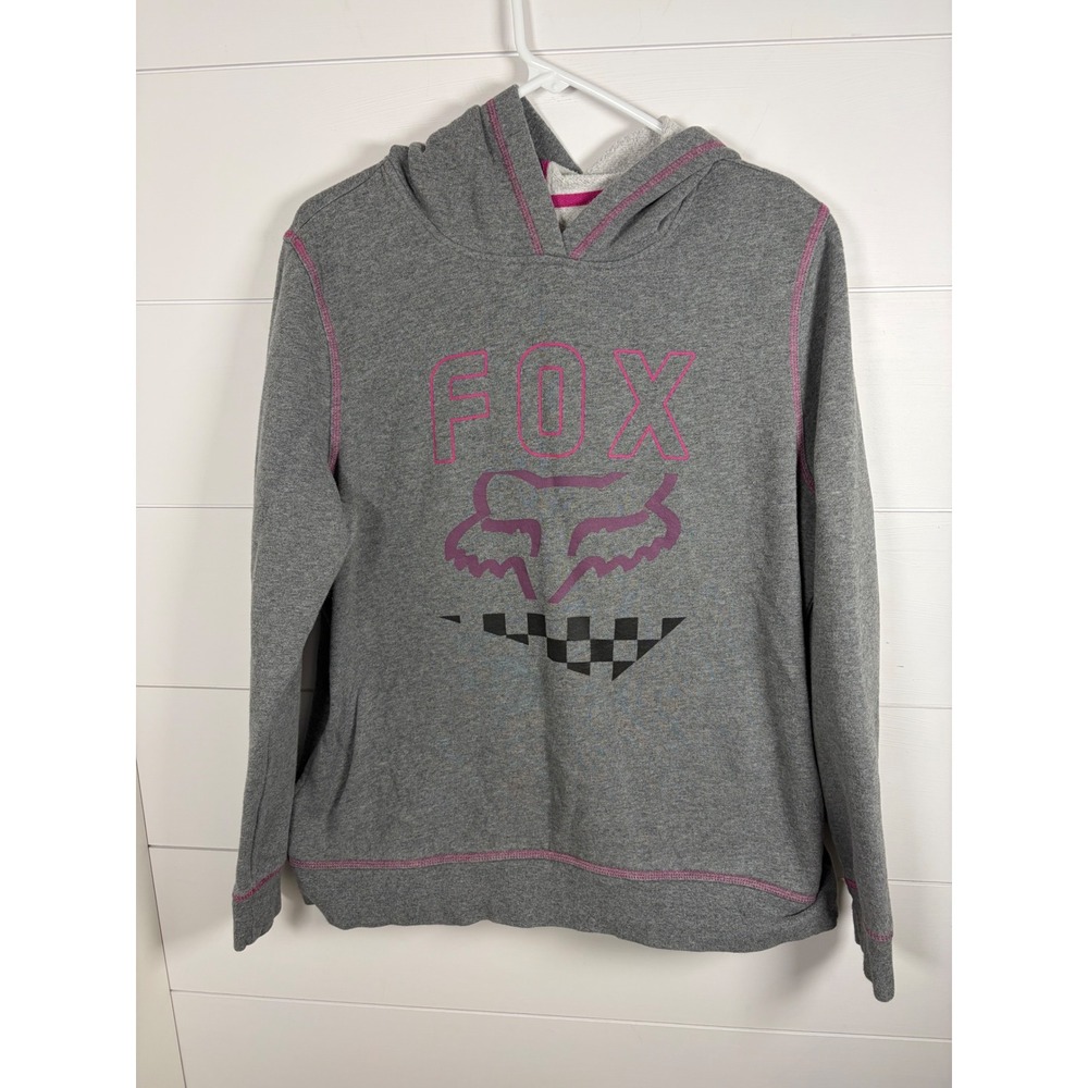 Fox Racing Hoodie Sweatshirt Richter Women XL Gray Pink Motorcross Streetwear